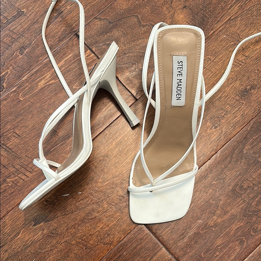 Steve Madden White Strappy Heels